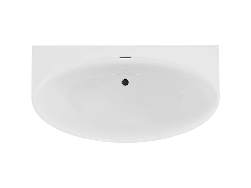 Mexen Bruna vrijstaande aan de wand badkuip 170 x 88 cm, wit glans, zwarte overloop - 52731708800-70