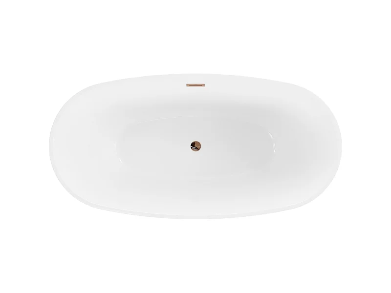 Mexen Eris freestanding bathtub 180 x 80 cm, white/black, rose gold overflow - 53441808075-60