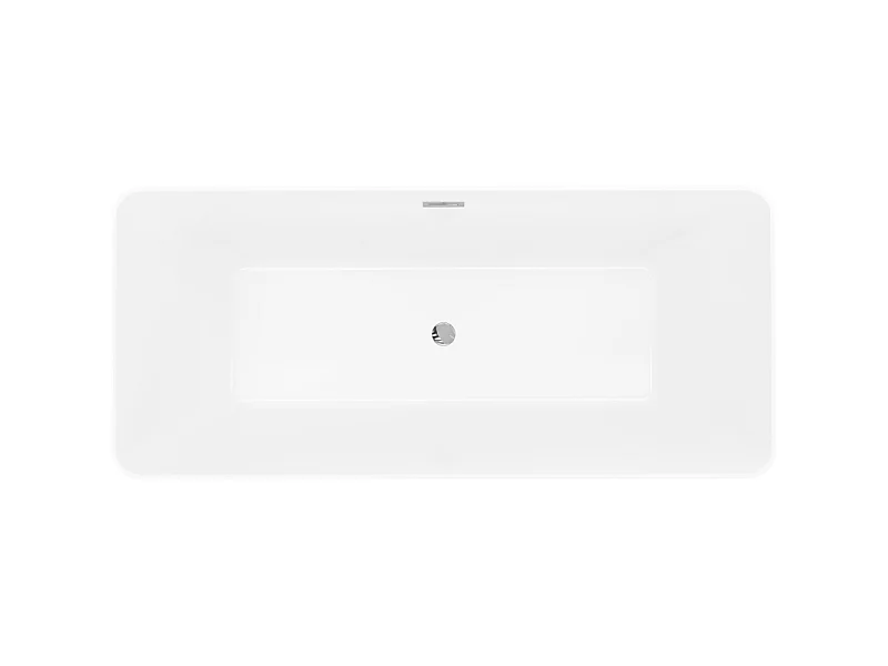 Mexen Velo Slim Free-standing Bathtub 170 x 75 cm, White/Black, Chrome Overflow - 52811707575-01