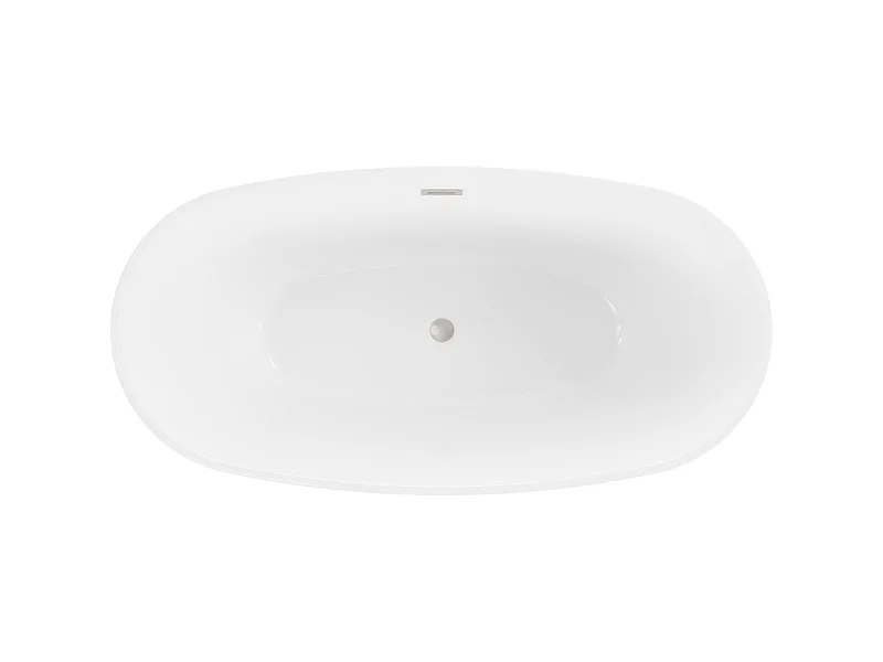 Mexen Eris fritstående badekar 170 x 80 cm, hvid/sort, overløb børstet nikkel - 53441708075-97