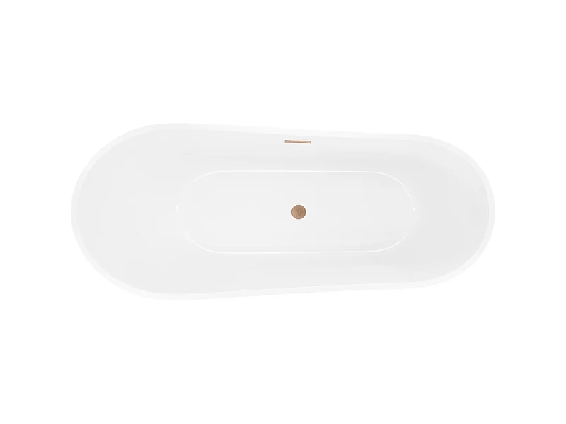 Mexen Dora baignoire autoportante 150 x 75 cm, blanc/noir, trop-plein en cuivre brossé - 52071507575-65