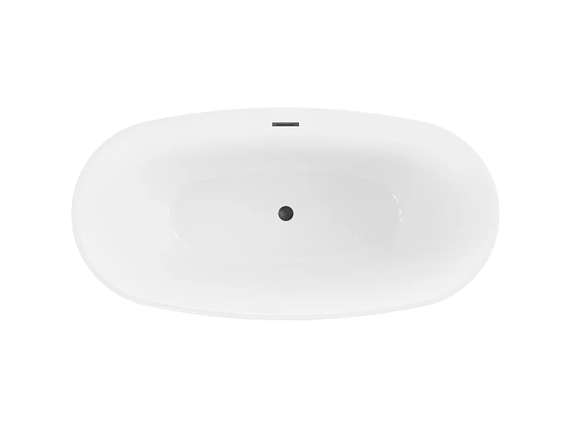 Mexen Eris Samostoječa kad 155 x 80 cm, bela/črna, črn preliv - 53441558075-70