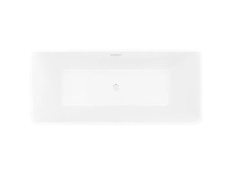 Mexen Nila vrijstaande geribbelde badkuip 170 x 75 cm, wit/zwart, witte overloop - 52841708075-20