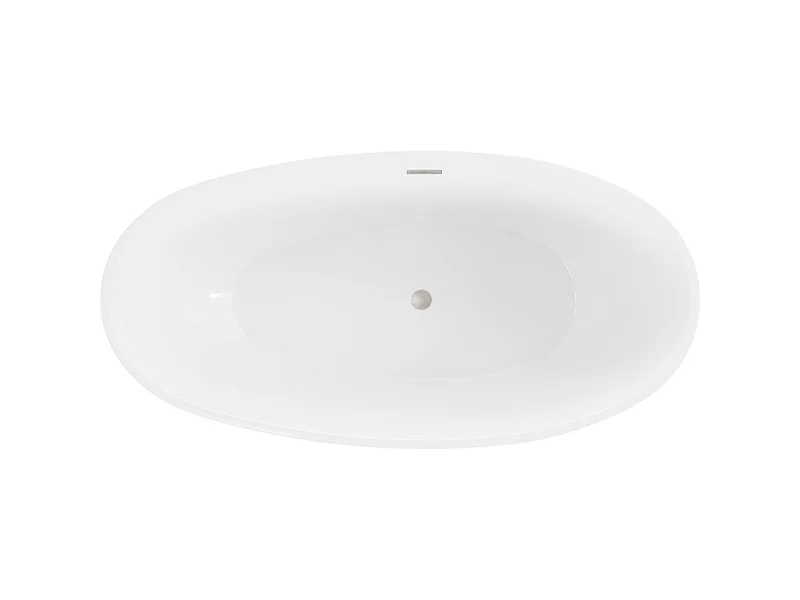 Mexen Bilbao freestanding bathtub 180 x 90 cm, white, brushed nickel overflow - 51311809000-97
