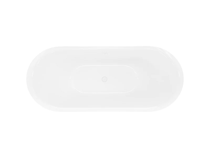 Mexen Lotos fritstående badekar 150 x 75 cm, hvid/sort, hvid overløb - 52051507775-20