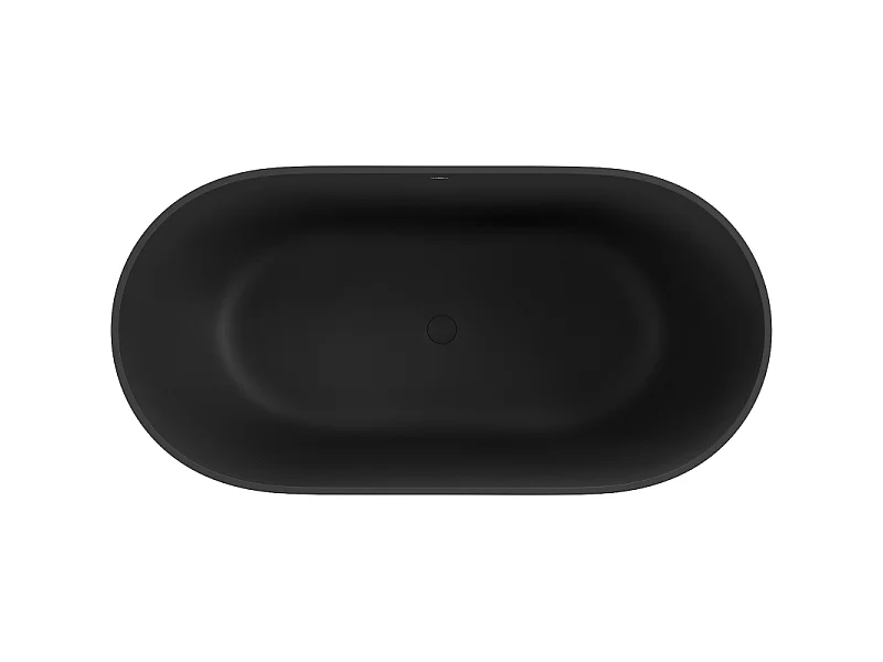 Mexen Rimini baignoire autoportante en conglomérat 150 x 75 cm, noir mat - 57241507570