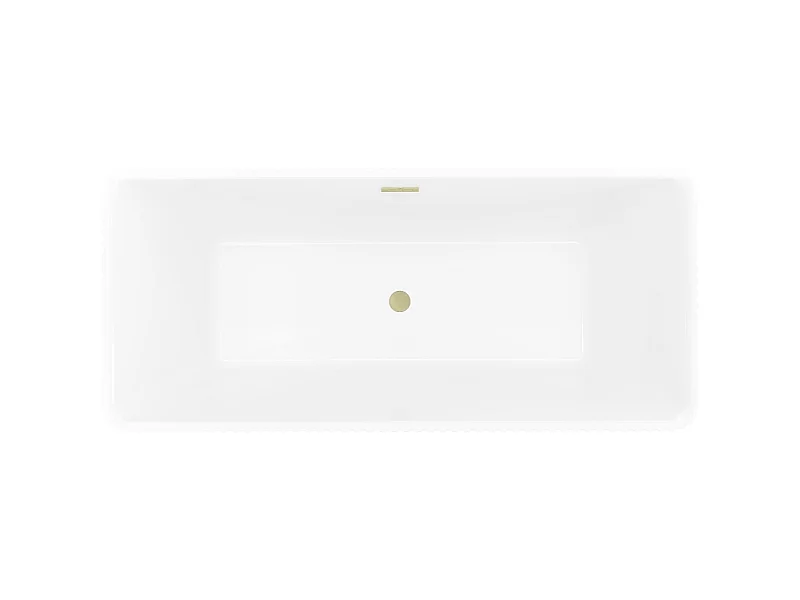 Mexen Nila freestanding fluted bathtub 170 x 75 cm, white, brushed gold overflow - 52841708000-55