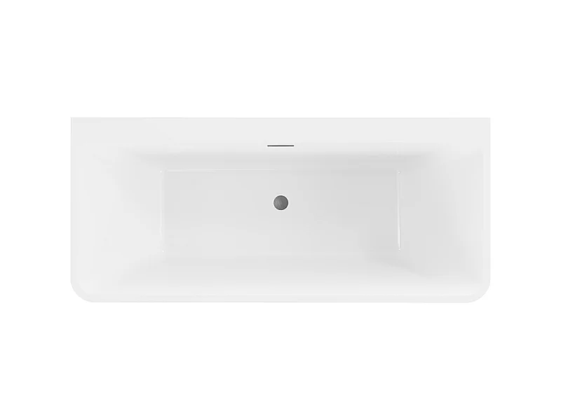 Mexen Volta vrijstaande wandbadkuip 170 x 75 cm, wit/zwart, overloop gun grijs geborsteld - 51131707575-66