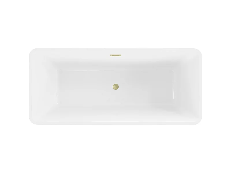 Mexen Tonia freistehende Badewanne 170 x 75 cm, weiß/schwarz, Überlauf gebürstetes Gold - 52171707575-55