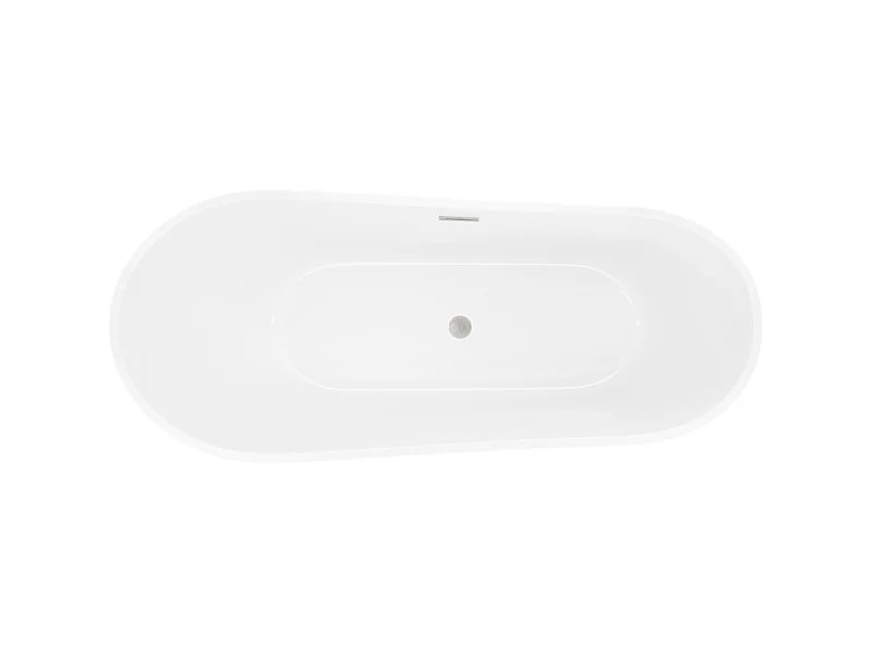 Mexen Dora fritstående badekar 150 x 75 cm, hvid, børstet nikkel overløb - 52071507500-97