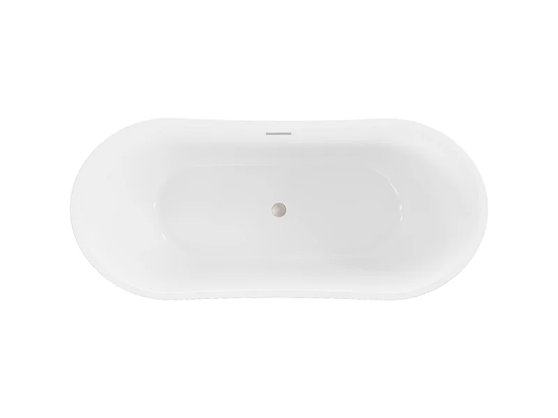 Mexen Montana freestanding bathtub 180 x 80 cm, white, brushed nickel overflow - 52011808000-97