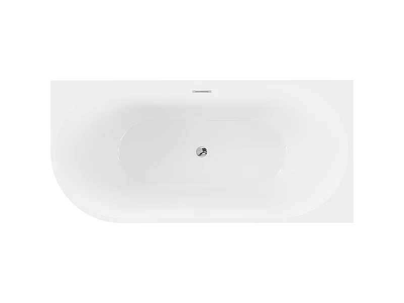 Mexen Mia right corner freestanding bathtub 170 x 80 cm, white, chrome overflow - 52691708000P-01