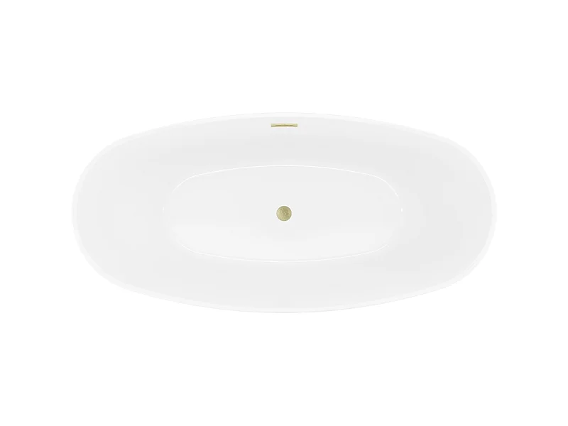 Mexen Lira freestanding bathtub pattern 170 x 80 cm, white/black, brushed gold overflow - 52831708075-55