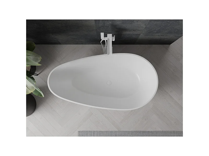 Mexen Palermo baignoire autoportante en conglomérat 150 x 78 cm, blanc mat - 57211507800