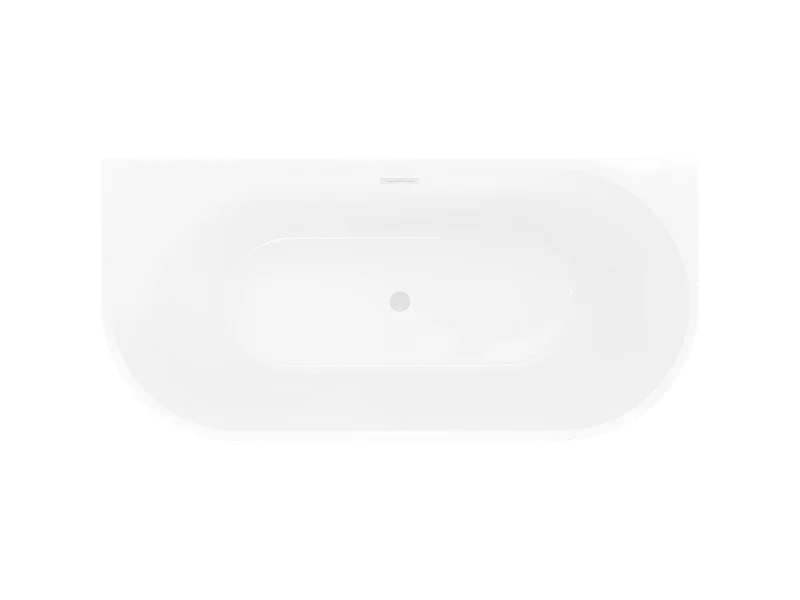 Mexen Oris fritstående ribbet badekar til vægmontering 150 x 75 cm, hvid, hvid overløb - 52871507500-20