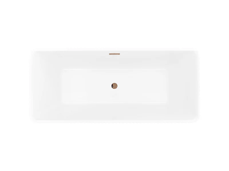 Mexen Nila vrijstaande gegroefde badkuip 170 x 75 cm, wit/zwart, overloop roze goud - 52841708075-60