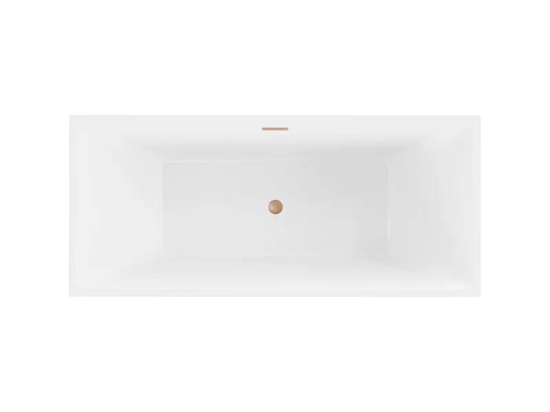 Mexen Lita freistehende Badewanne 170 x 75 cm, weiß/schwarz, Überlauf gebürstetes Kupfer - 52121707575-65