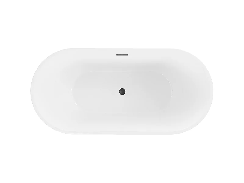 Mexen Luna freestanding bathtub 150 x 75 cm, white/black, black overflow - 52031507575-70