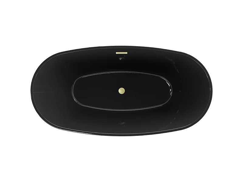 Mexen Eris baignoire autoportante 170 x 80 cm, noire, trop-plein or brossé - 53441708070-55