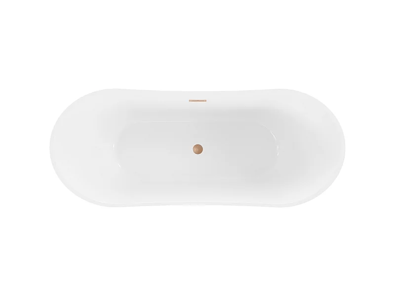 Mexen Celia vrijstaande badkuip 170 x 75 cm, wit/zwart, overloop geborsteld koper - 52331707575-65