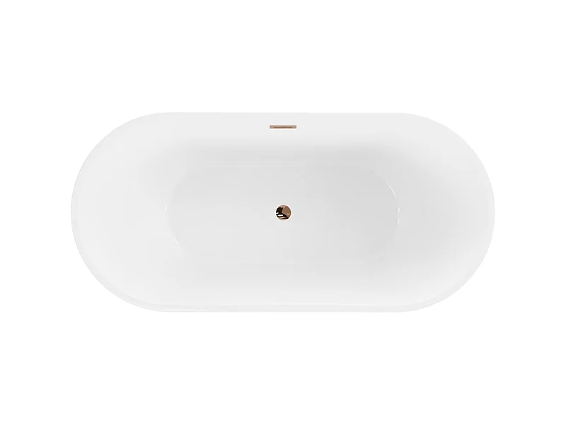 Mexen Luna baignoire autoportante 140 x 75 cm, blanche/noire, trop-plein or rose - 52031407575-60