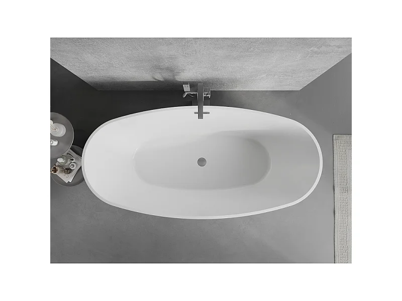Mexen Lira freestanding bathtub pattern 170 x 80 cm, white/black, overflow gun metal - 52831708075-95