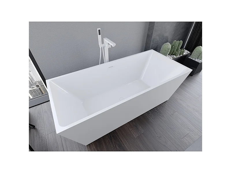 Mexen Lita freestanding bathtub 170 x 75 cm, white, white overflow - 52121707500-20