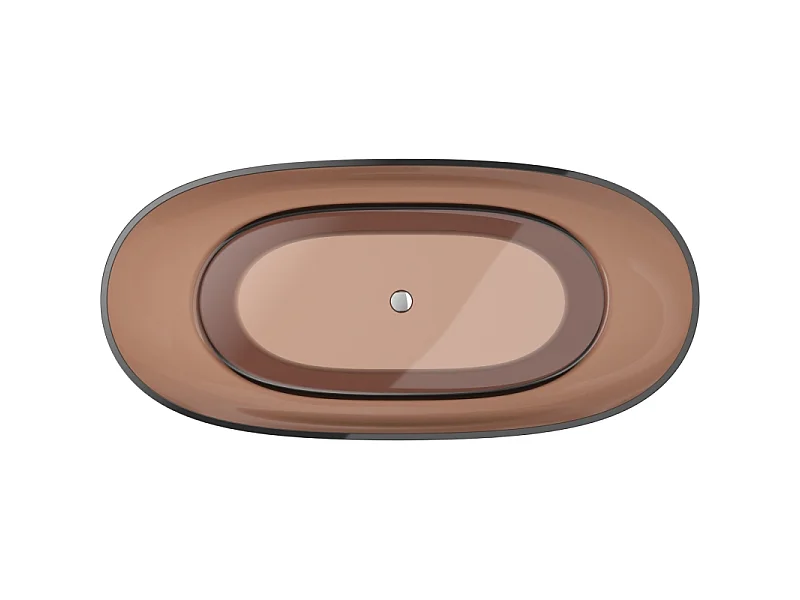 Mexen Pure cherry baignoire autoportante transparente 170 x 80 cm, bouchon chromé - 58071708009