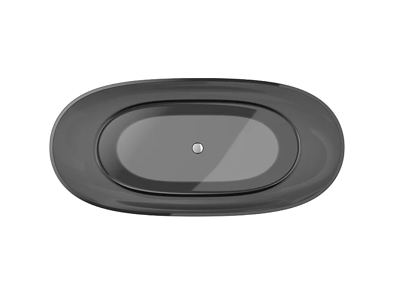 Mexen Pure noire baignoire autoportante transparente 170 x 80 cm, bouchon chromé - 58071708013