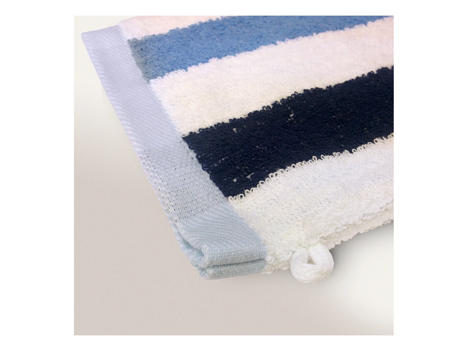 Gant de toilette 16x21 cm coton 480 g/m2 CLASSIC STRIPES Bleu