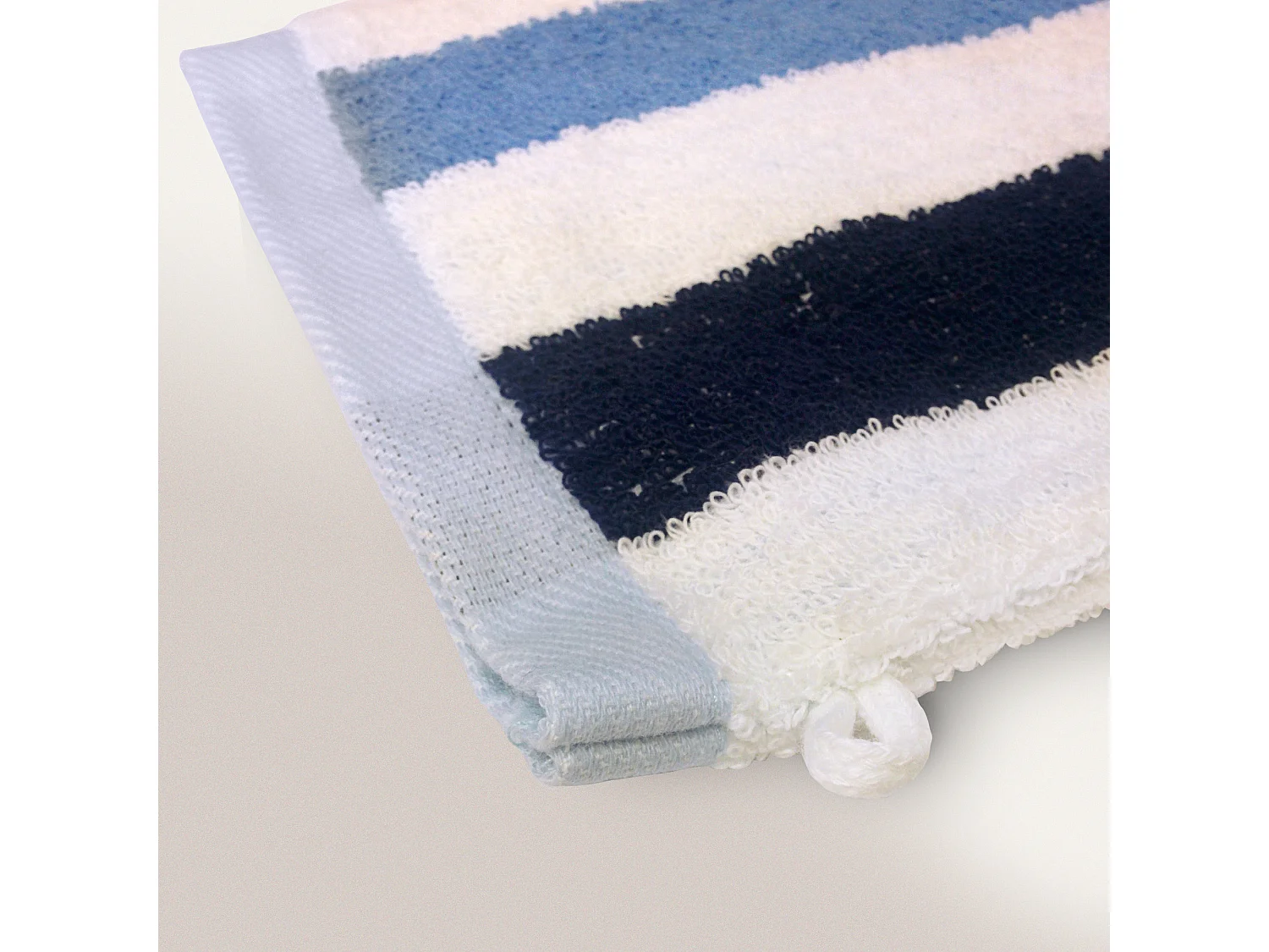 Gant de toilette 16x21 cm coton 480 g/m2 CLASSIC STRIPES Bleu