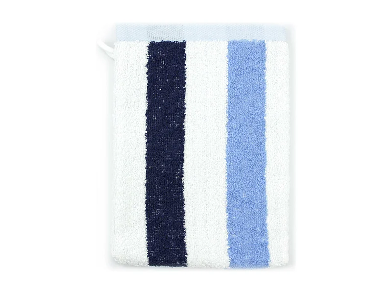 Gant de toilette 16x21 cm coton 480 g/m2 CLASSIC STRIPES Bleu
