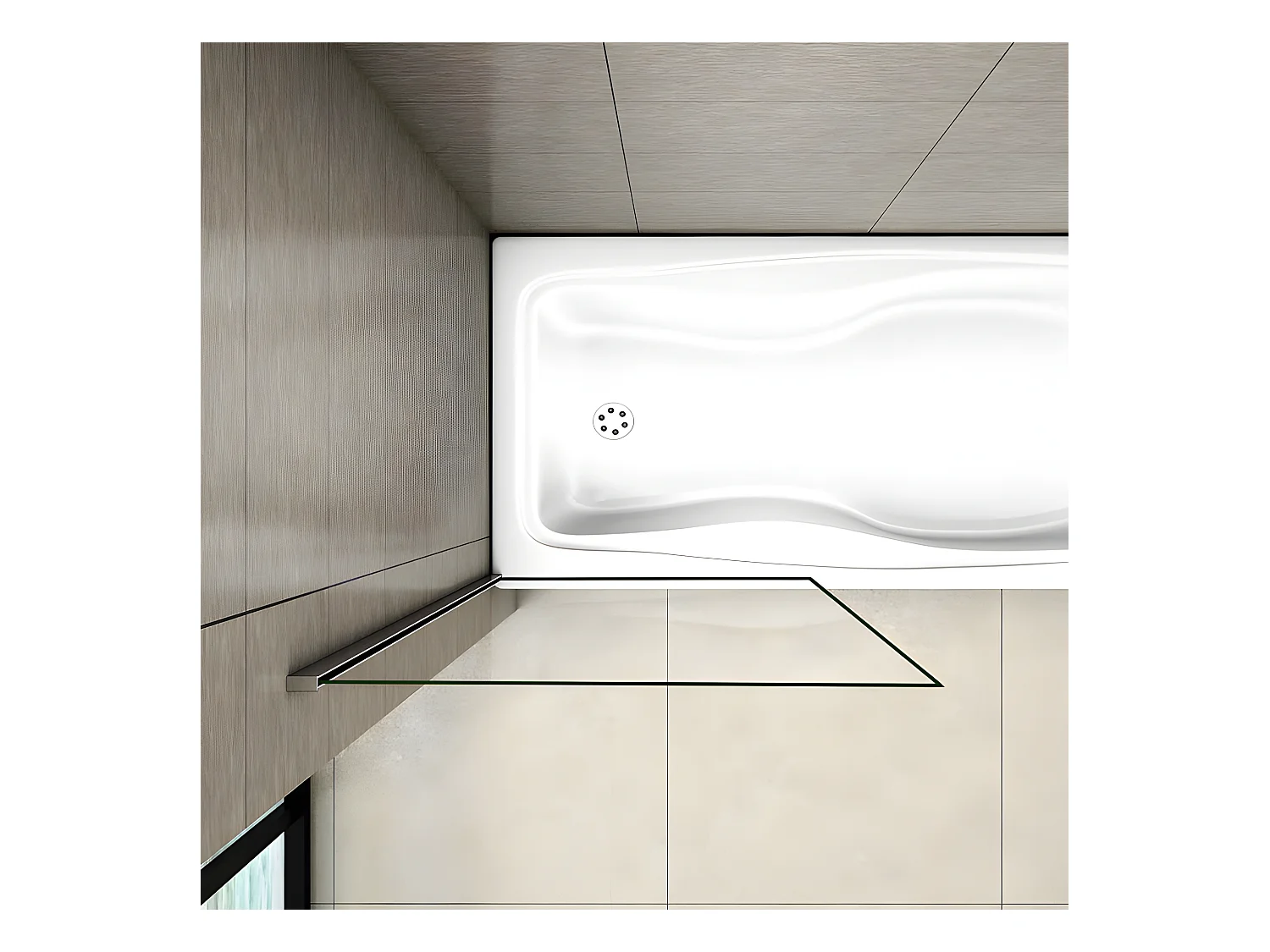 Pare-baignoire fixé 40x130cm, paroi de baignoire, écran de douche en verre 5mm anticalcaire