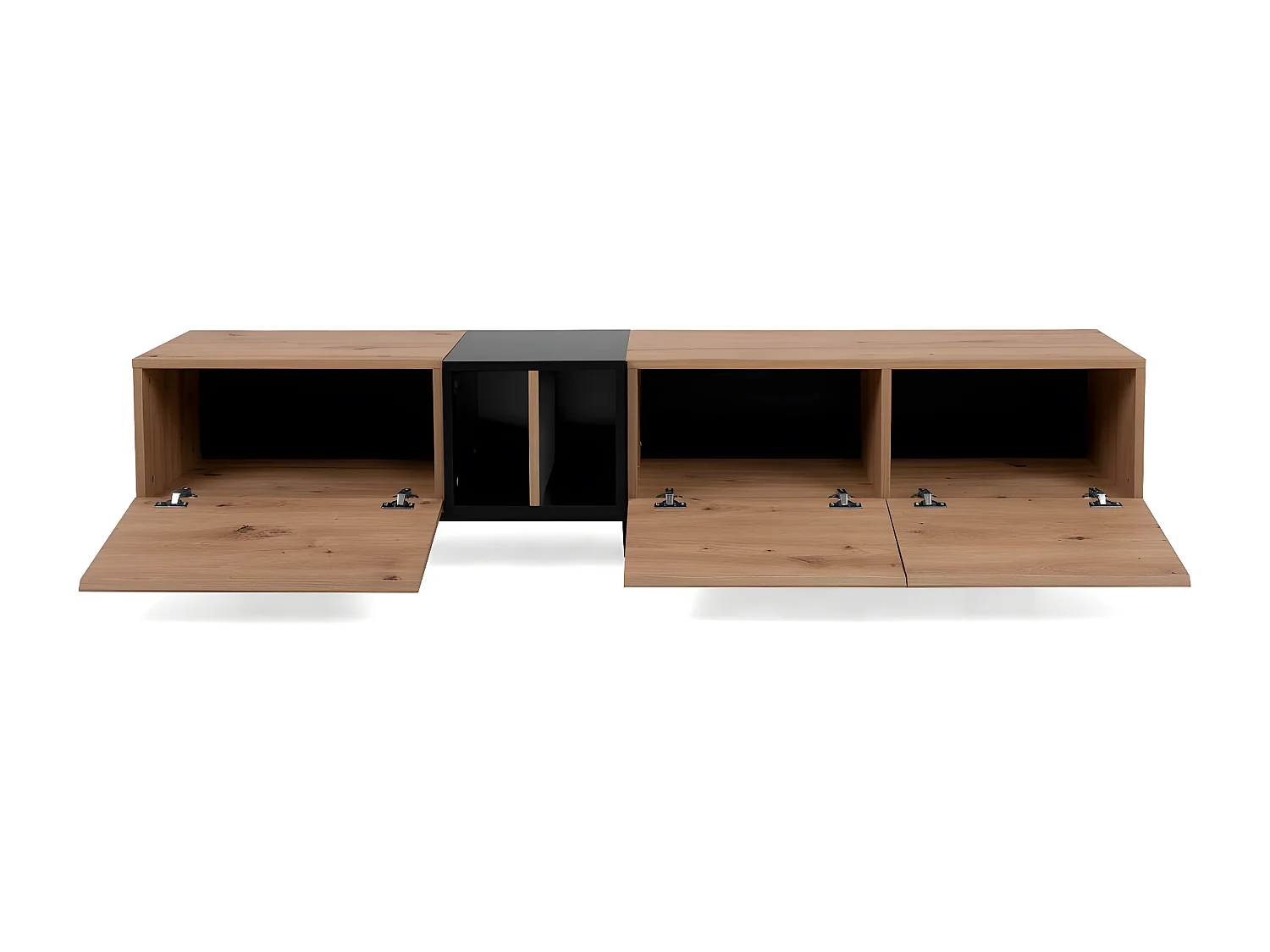 TV-meubel 3 deuren 2 nissen L195 cm - Nola