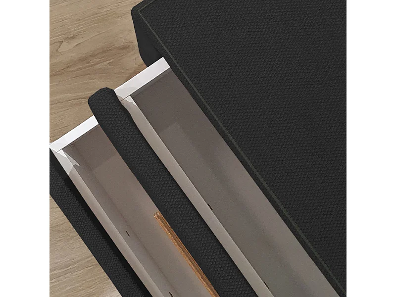 Table de chevet tissu anthracite + LED et 2 prises USB intégrées - SKY