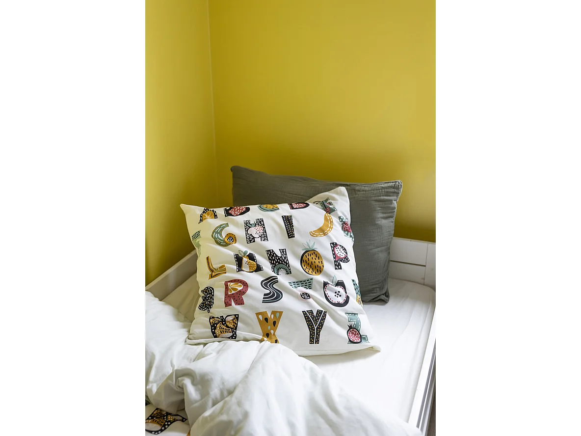 Parure housse de couette + taie Alphabet en farandole