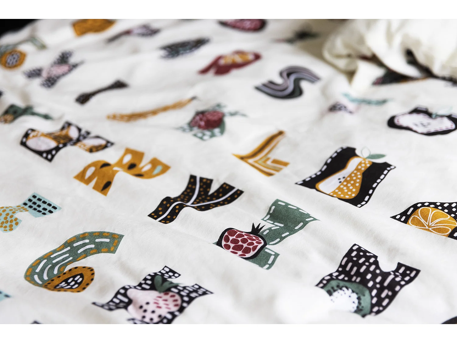 Parure housse de couette + taie Alphabet en farandole