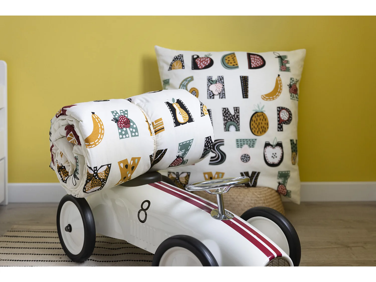 Parure housse de couette + taie Alphabet en farandole