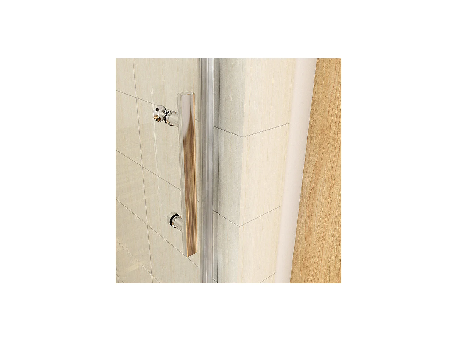 Porte de douche pivotante en 6mm verre securit anticalcaire porte de douche 106cm avec 1 élément fixe Hauteur 197cm