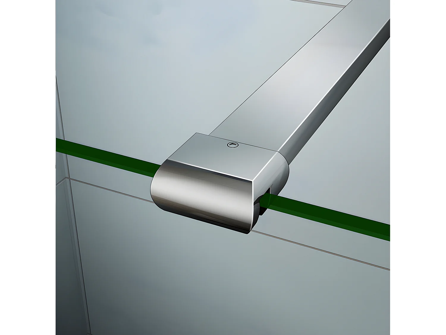 Paroi de douche à l'italienne 120+40x200cm avec retour pivotant - Verre 8mm trempé - Avec barre de fixation 90cm recoupable