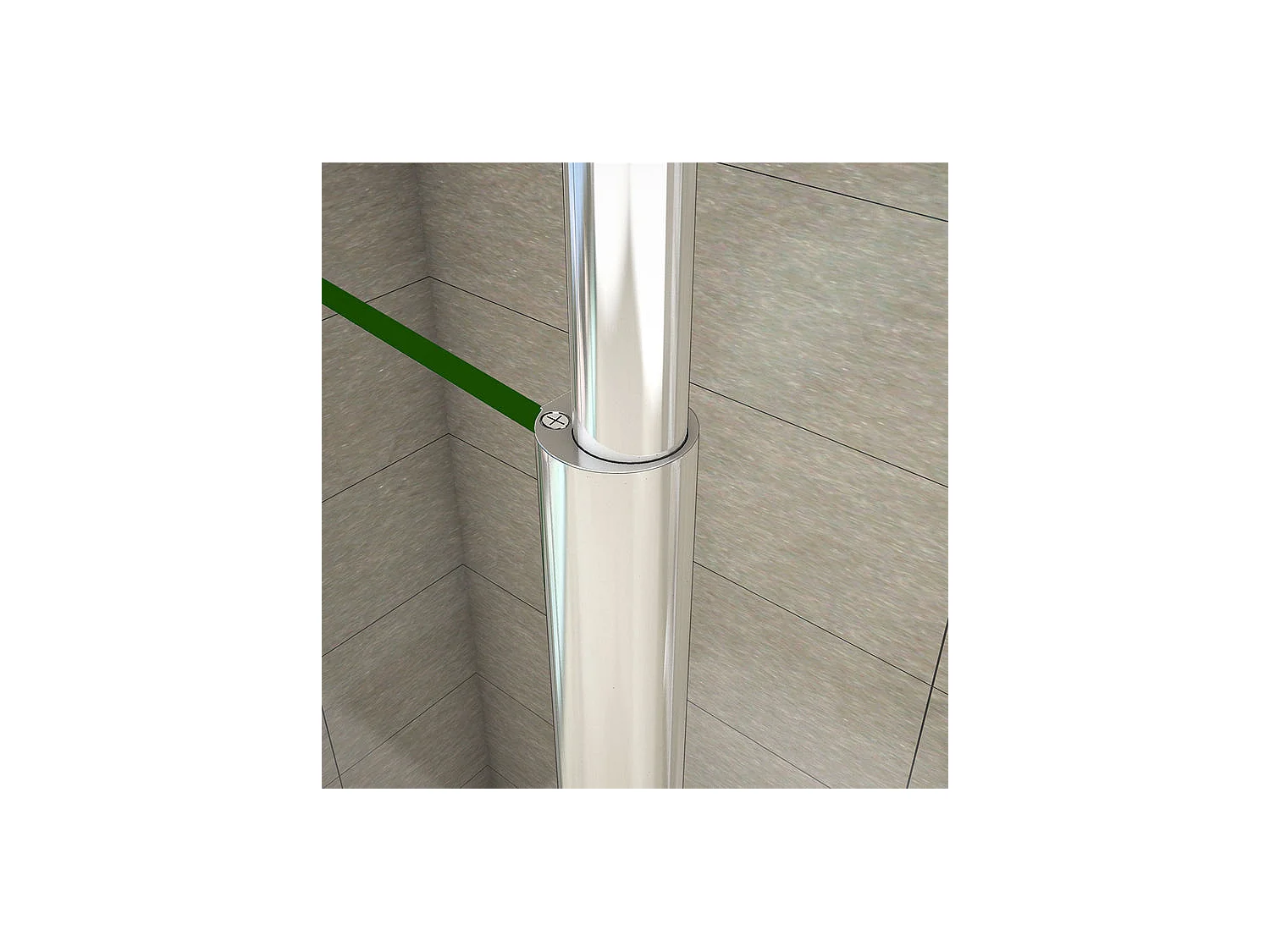 Paroi de douche à l'italienne 150x200cm avec barre de fixation au plafond 203-320cm - Chromé - Verre 8mm trempé transparent