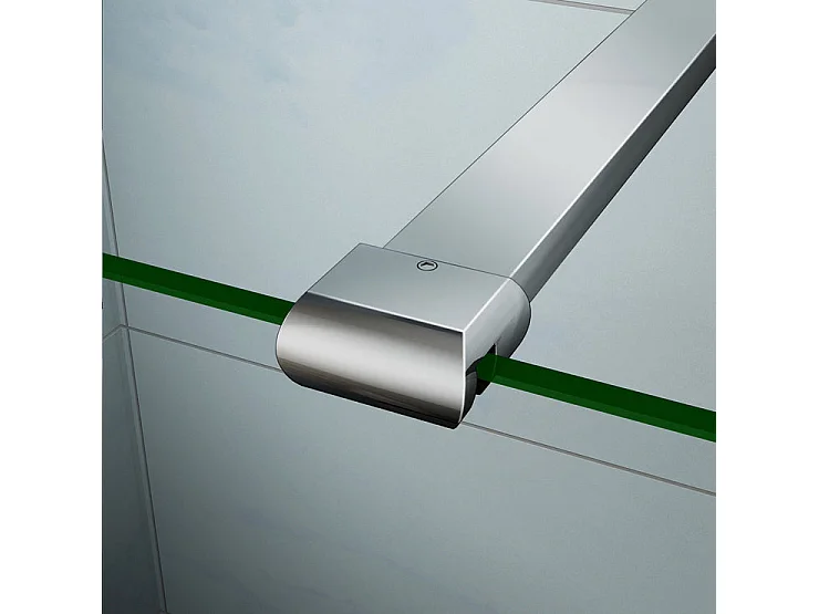 Paroi de douche à l'italienne 90+40x200cm avec retour pivotant - Verre 8mm trempé - Avec barre de fixation 90cm recoupable