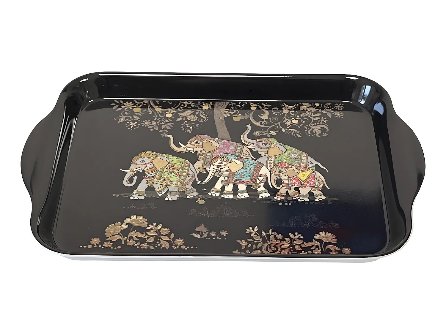 Mini plateau vide poche  rectangulaire Noir Éléphants