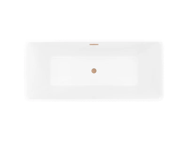 Mexen Nila baignoire autoportante rainurée 170 x 75 cm, blanc/noir, trop-plein cuivre brossé - 52841708075-65