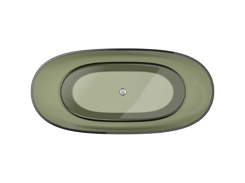 Mexen Pure prosojna samostoječa kad olive 170 x 80 cm, kromirana zapora - 58071708001