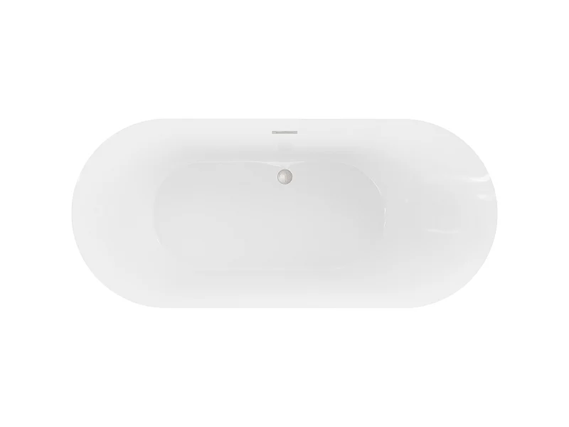 Mexen Roxy freestanding bathtub 180 x 85 cm, white, brushed nickel overflow - 51201808500-97