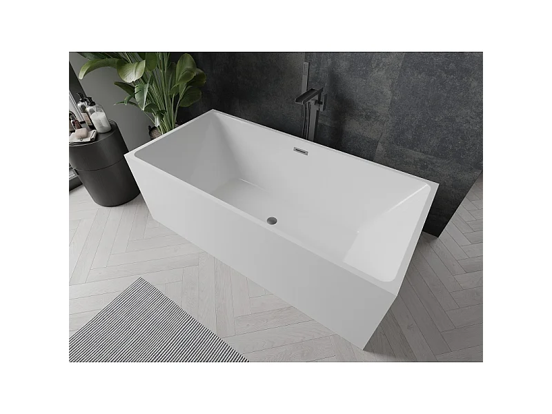 Mexen Nita freestanding bathtub 170 x 80 cm, white, gun metal overflow - 52091708000-95
