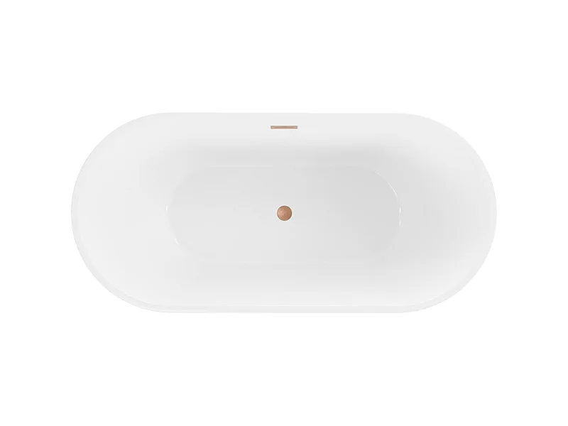 Mexen Luna freestanding bathtub 140 x 75 cm, white/black, brushed copper overflow - 52031407575-65