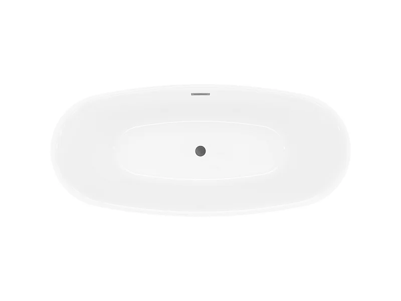 Mexen Luvo Slim vrijstaande badkuip 170 x 75 cm, wit/zwart, overloop gun metal- 52801707575-95