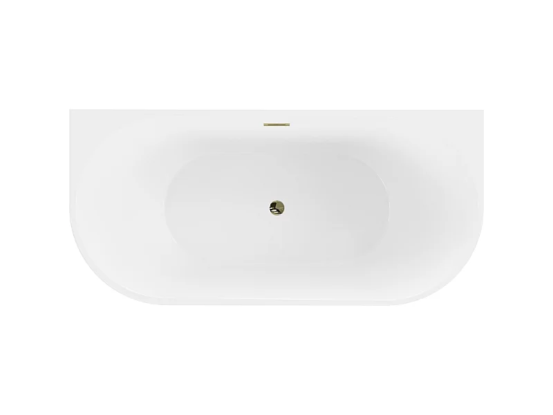 Mexen Oval freestanding wall-mounted bathtub 180 x 80 cm, white/black, golden overflow - 52671808075-50